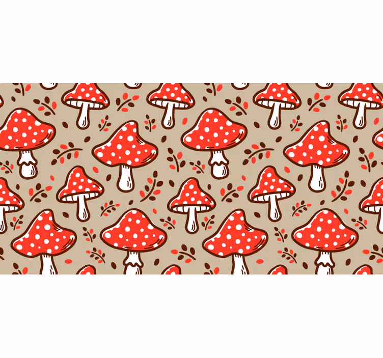 Rulou geam bej ciuperci tipice pe fundal bej - TenStickers