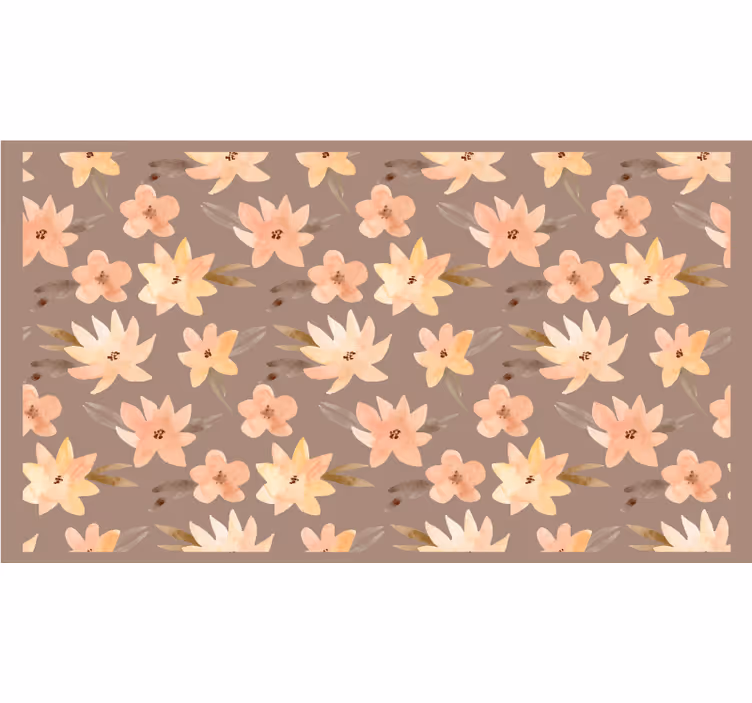Rulou geam bej flori aquarella culori pastel - TenStickers