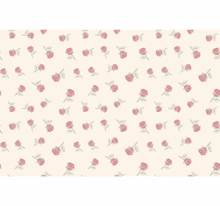 Rulou geam bej cu model vintage romantic de trandafiri - TenStickers
