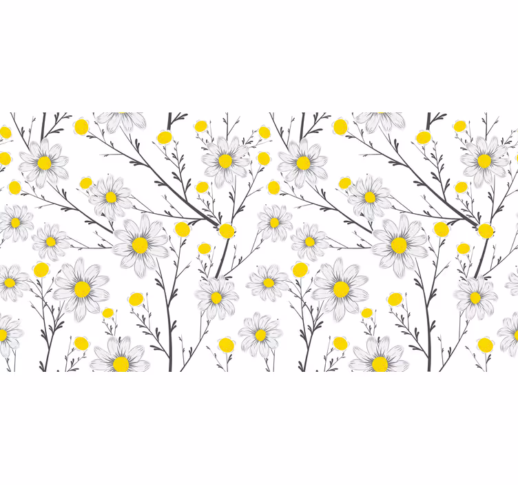 Rulou geam alb floare margaretă clasică - TenStickers