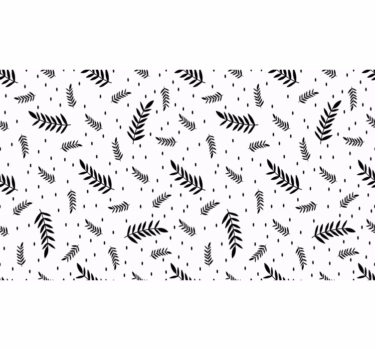 Rulou geam alb frunze alb-negru - TenStickers
