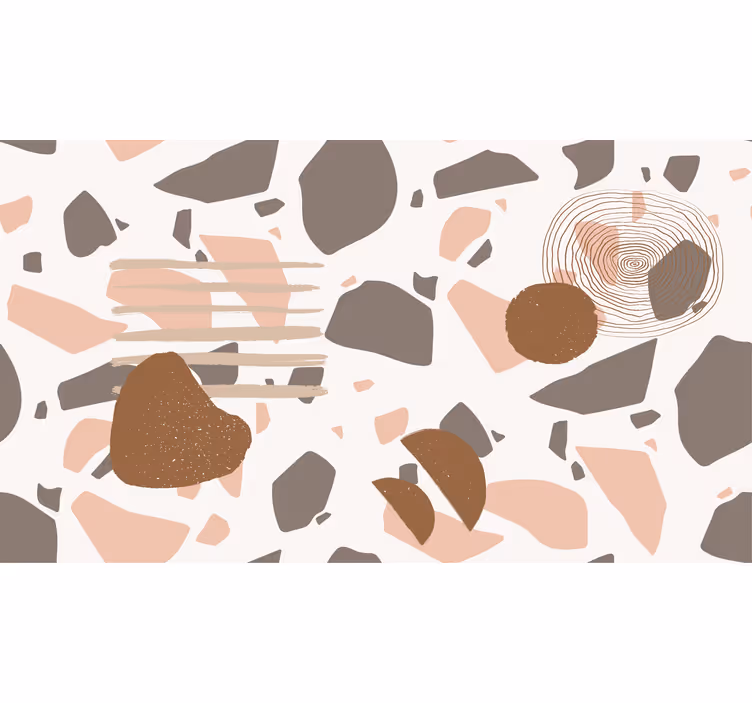 Rulou geam alb pastel terrazzo cu figuri - TenStickers