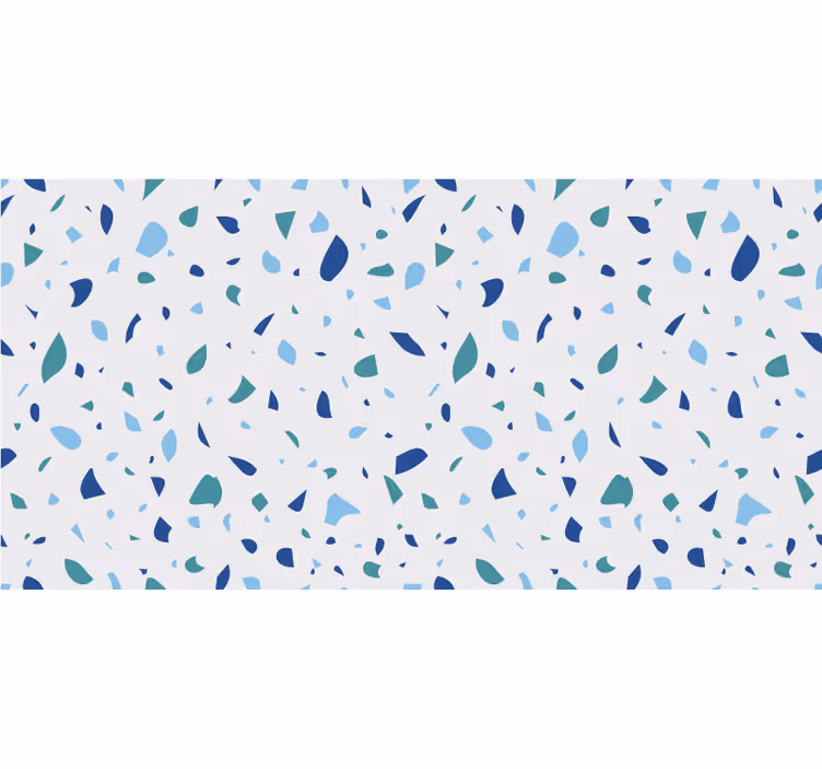 Rulou geam alb terrazzo în tonuri de albastru - TenStickers