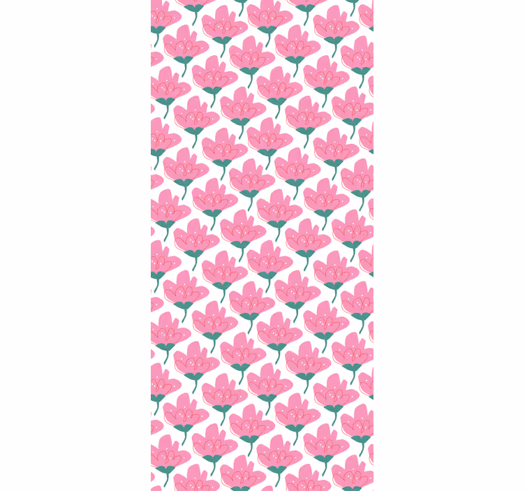 Rulou geam floral flori roz - TenStickers