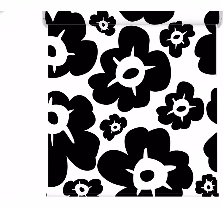 Rulou geam flori mac negru - TenStickers
