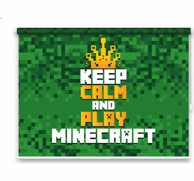 Jaluzele cu rolete geek rămâi calm și joacă minecraft - TenStickers