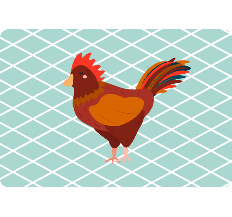 Rulou geam animale cocoș roșu din lateral - TenStickers