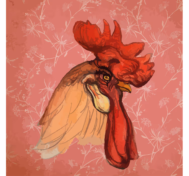 Rulou geam animale ilustrație cu cocoș - TenStickers