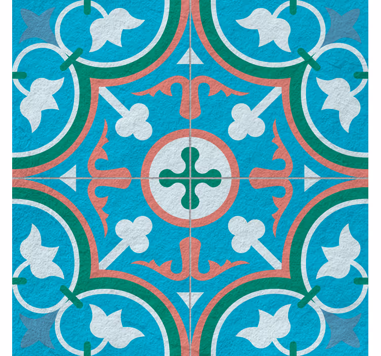 Rulou geam vintage faianță hidraulică albastră - TenStickers
