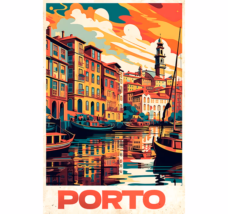 Rulou geam vintage poster oporto - TenStickers