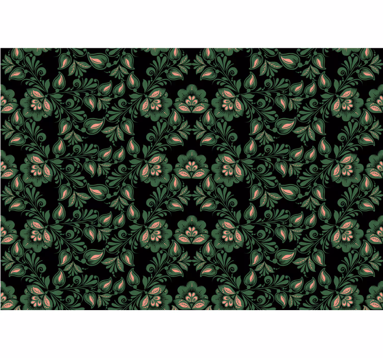 Rulou geam negru stil floral rusesc - TenStickers