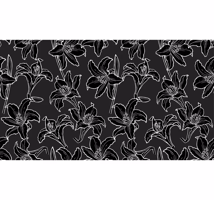 Rulou geam negru plante alb-negru - TenStickers