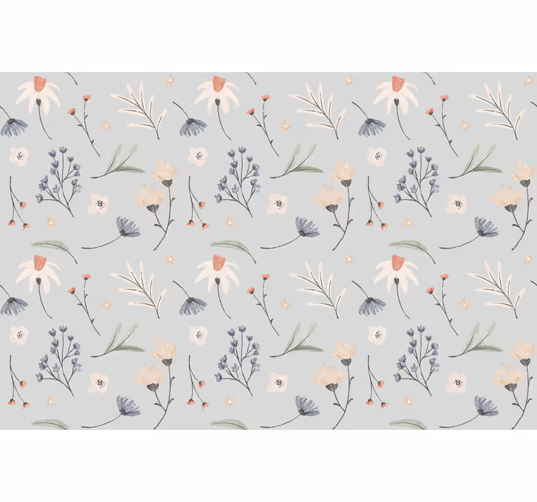 Rulou geam gri model floral hamptons - TenStickers