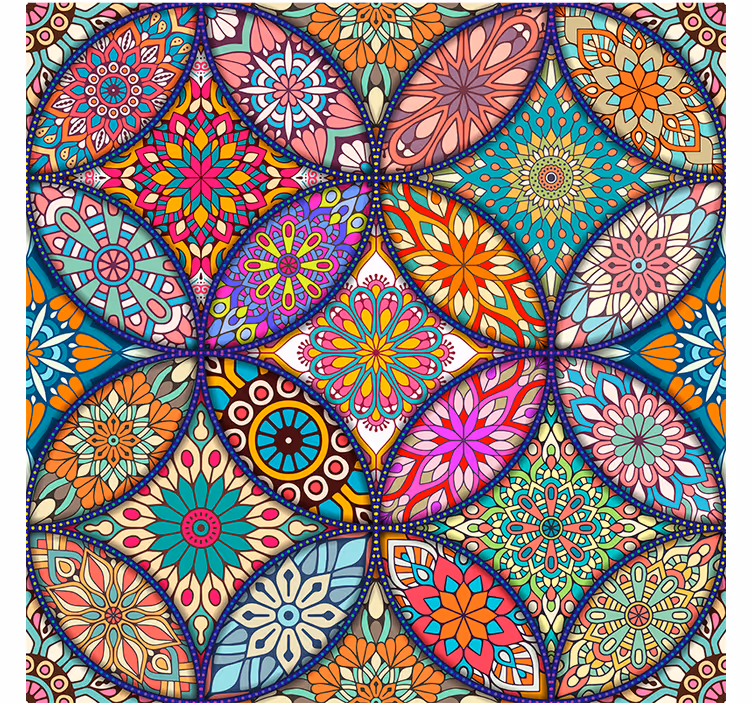 Rulou geam baie mandale colorate - TenStickers