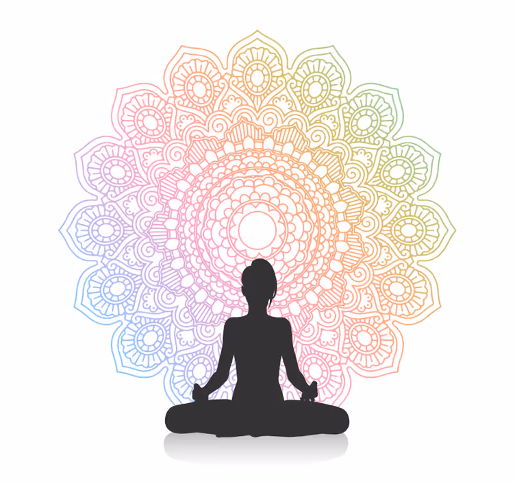 Rulou geam baie mandala yoga curcubeu - TenStickers