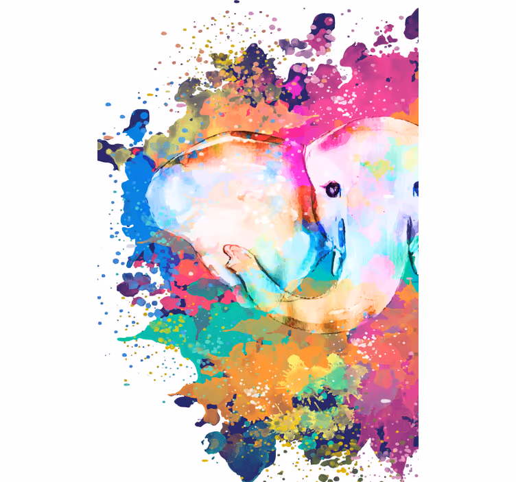 Rulou geam baie elefant colorat viu - TenStickers
