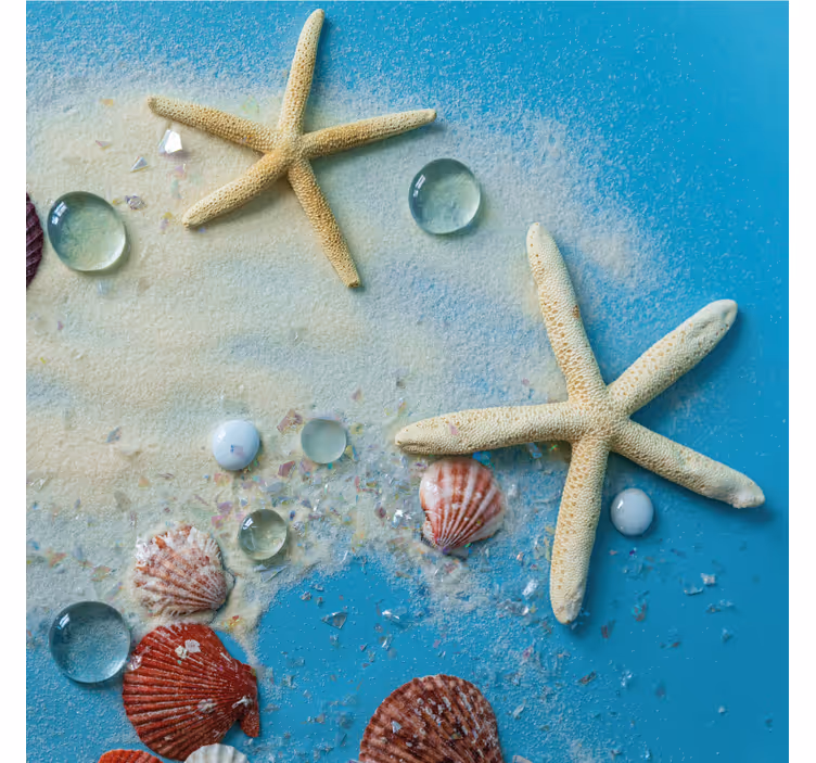 Rulou geam baie stea de mare pe nisip colorat - TenStickers