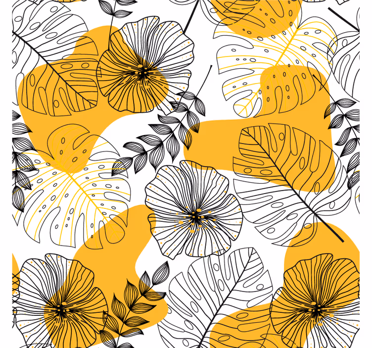 Rulou geam baie stil nordic plante tropicale - TenStickers