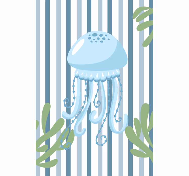 Rulou geam baie creaturi marine meduze albastre - TenStickers