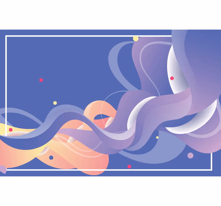 Rulou geam baie artă gradient cu valuri moderne - TenStickers