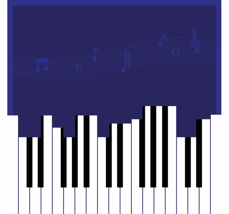 Rulou geam birou fundal pian - TenStickers