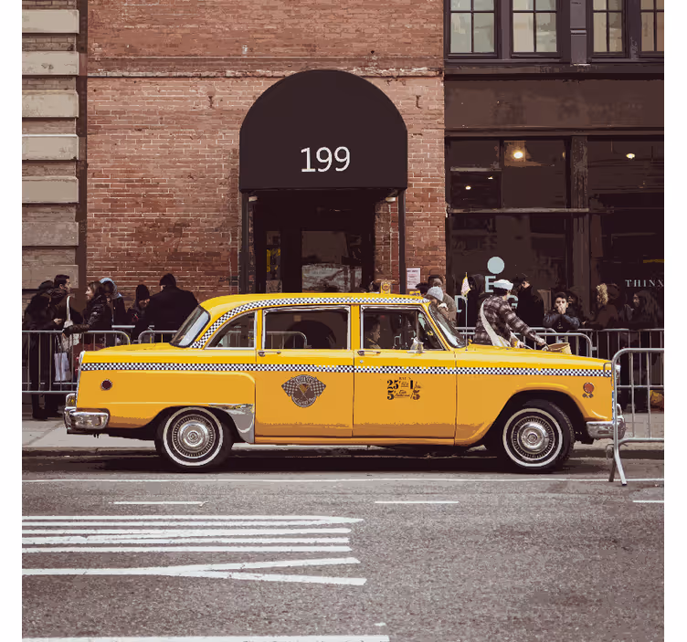 Rulou geam birou ilustrație taxiuri galbene new york - TenStickers
