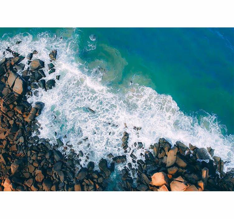 Rulou geam birou peisaj stâncos de coastă - TenStickers