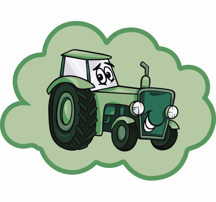 Rulou geam distracție tractor verde - TenStickers