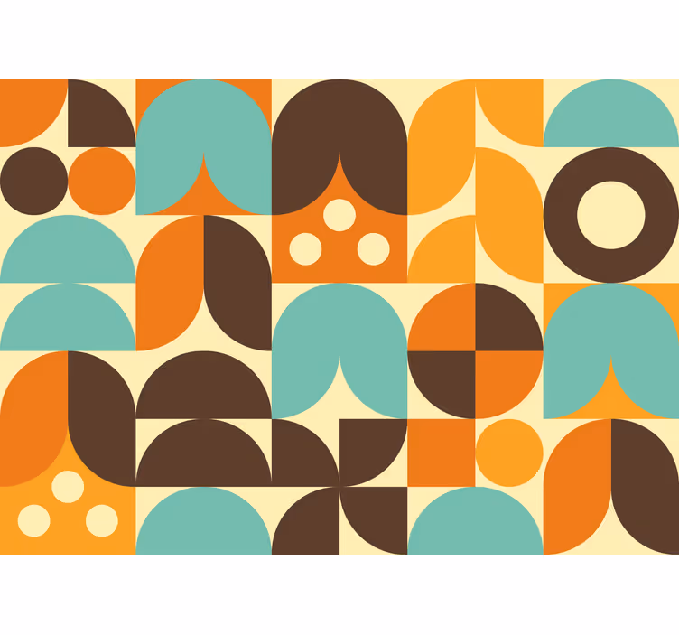 Rulou geam rustic forme abstracte geometrice anii '70 - TenStickers