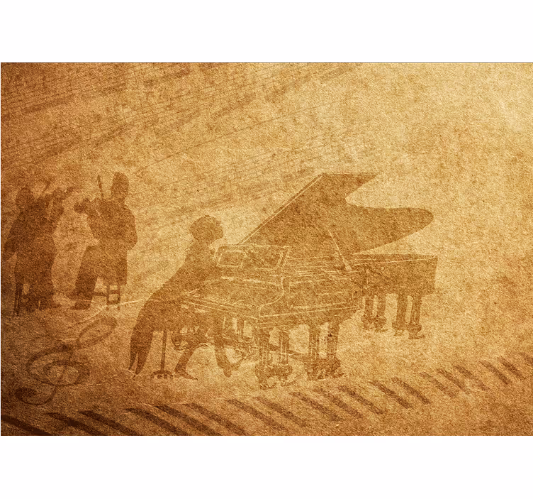 Rulou geam rustic pian vintage - TenStickers