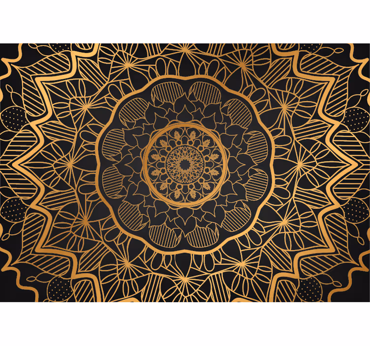 Rulou geam zen tapet strălucire aurie - TenStickers