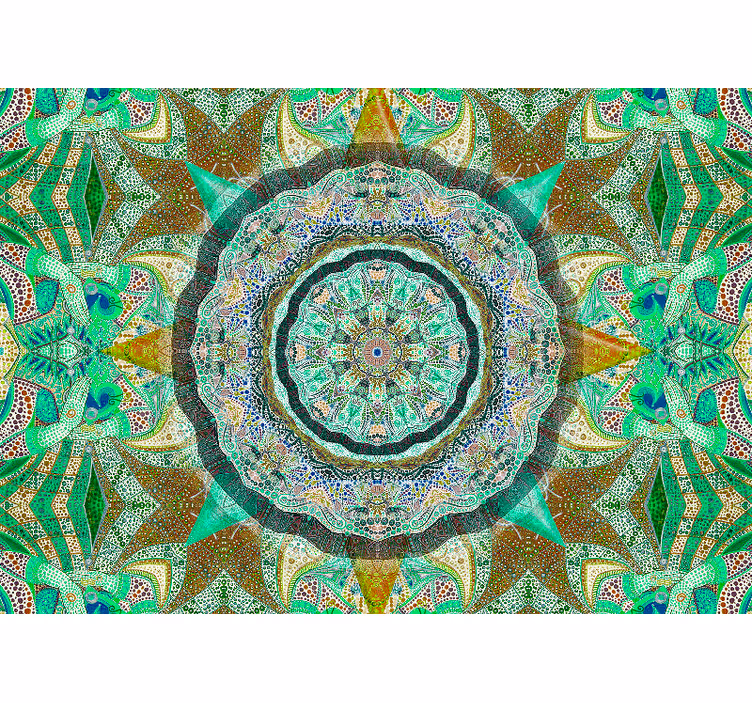 Rulou geam zen mandala fantezie emerald - TenStickers