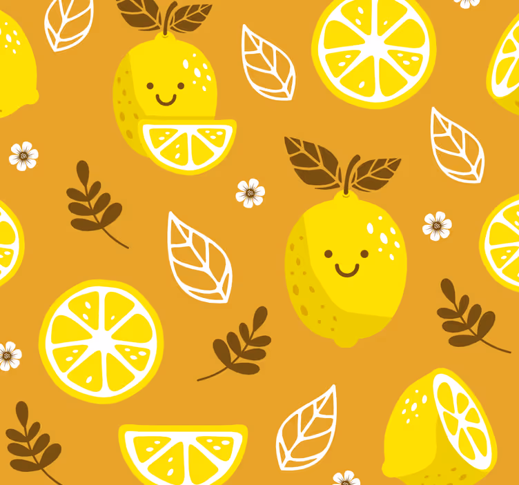 Rulou geam portocaliu lămâi zâmbitoare - TenStickers