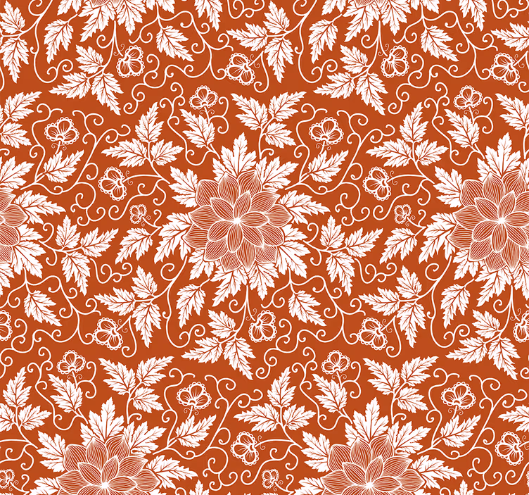 Rulou geam portocaliu cu model floral paisley - TenStickers