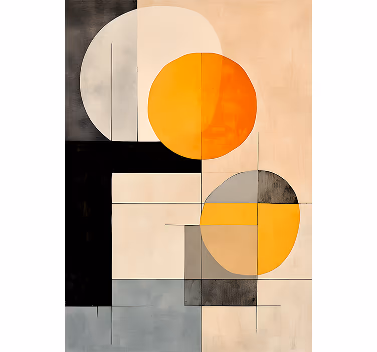 Rulou geam portocaliu forme geometrice - TenStickers
