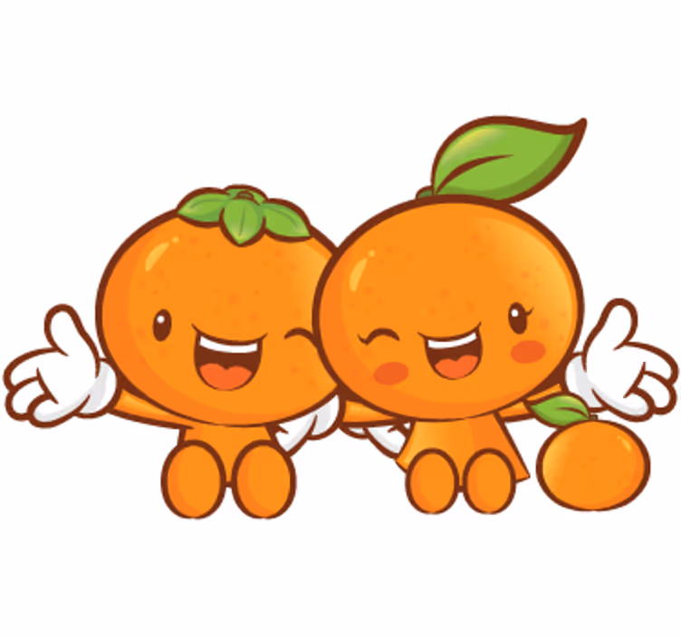 Rulou geam portocaliu vinil decorativ pereche mandarine - TenStickers
