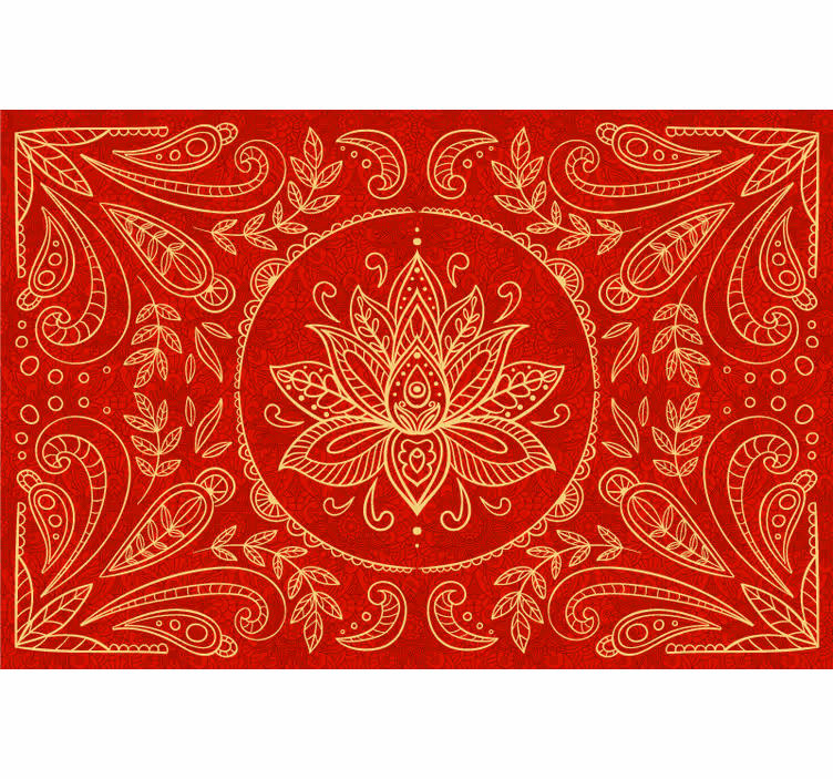 Rulou geam roșu design mandala vintage - TenStickers