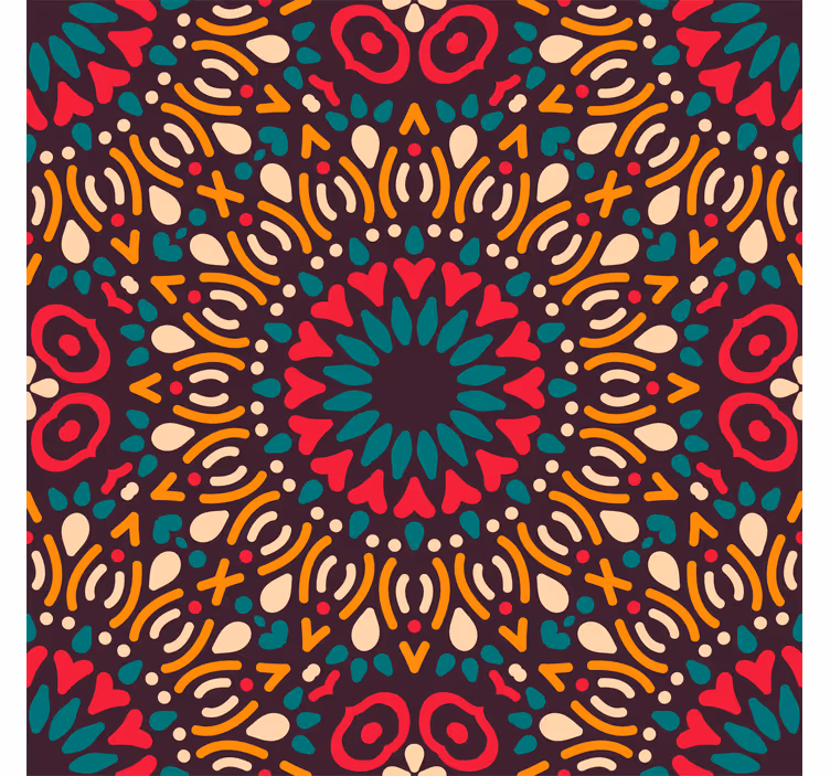 Rulou geam exterior mandala colorată - TenStickers