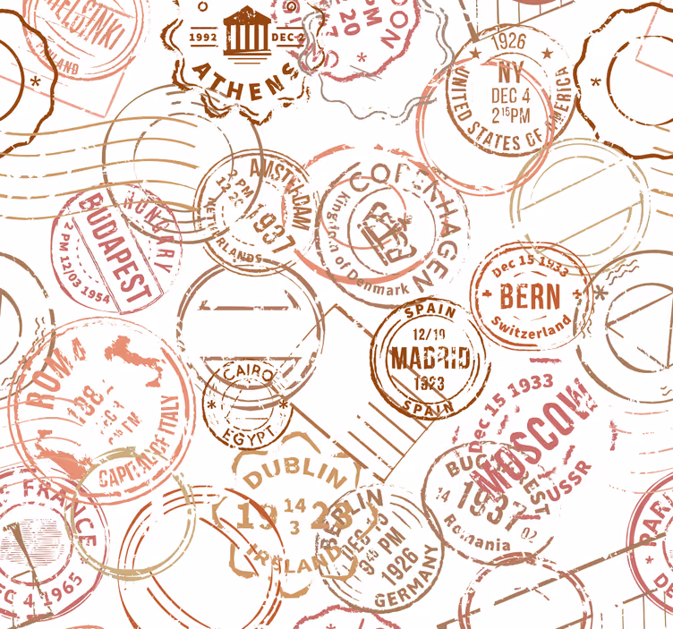 Rulou geam tineret cu timbre retro - TenStickers