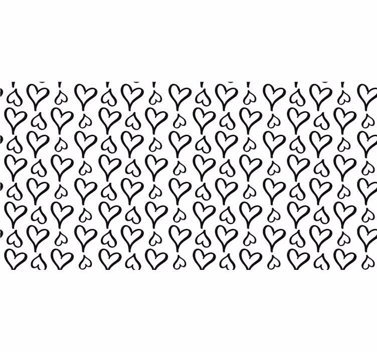 Rulou geam baie cu icoane inima negre ilustrate - TenStickers