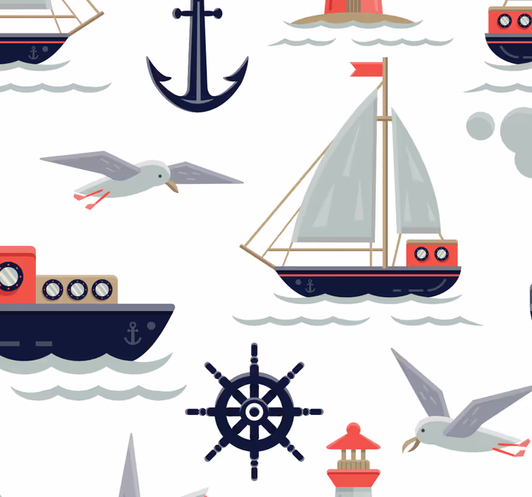 Rulou geam copil tapet copii cu motive navale - TenStickers