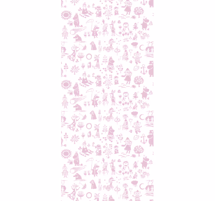 Rulou geam copil tapet moomin roz complet - TenStickers