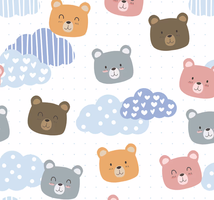 Rulou geam copil urs minimalist pe fundal alb - TenStickers