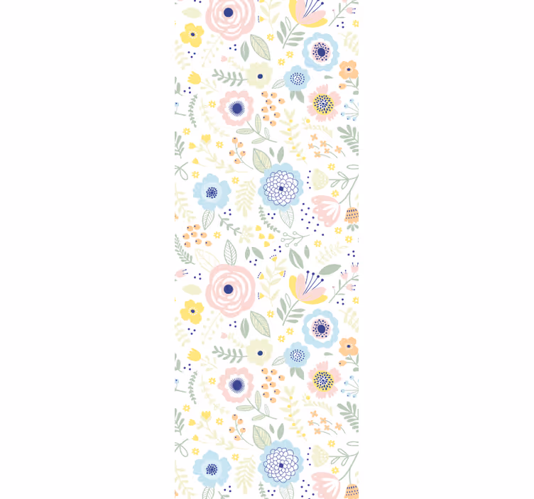 Rulou geam coridor design cu flori colorate - TenStickers