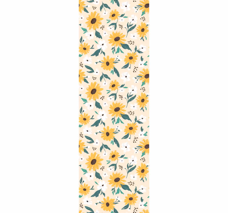 Rulou geam coridor fundal bej floarea-soarelui - TenStickers