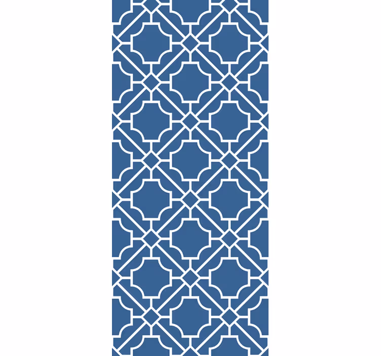 Rulou geam coridor geometric alb/albastru navy - TenStickers