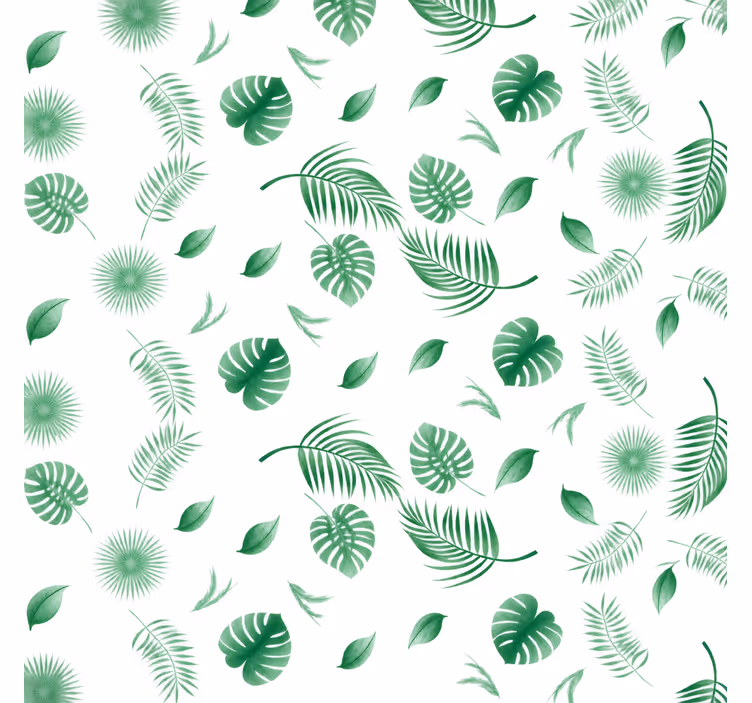 Rulou geam verde frunze de plante tropicale - TenStickers