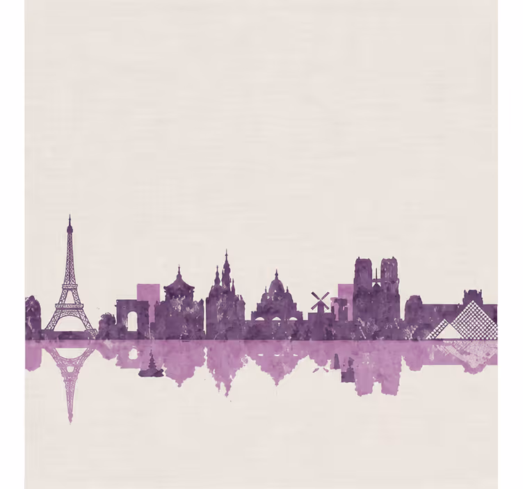 Rulou geam violet pe fundalul orașului paris - TenStickers