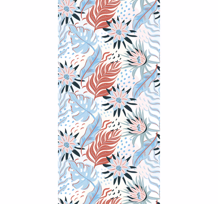 Rulou geam floral model de frunze tropicale - TenStickers