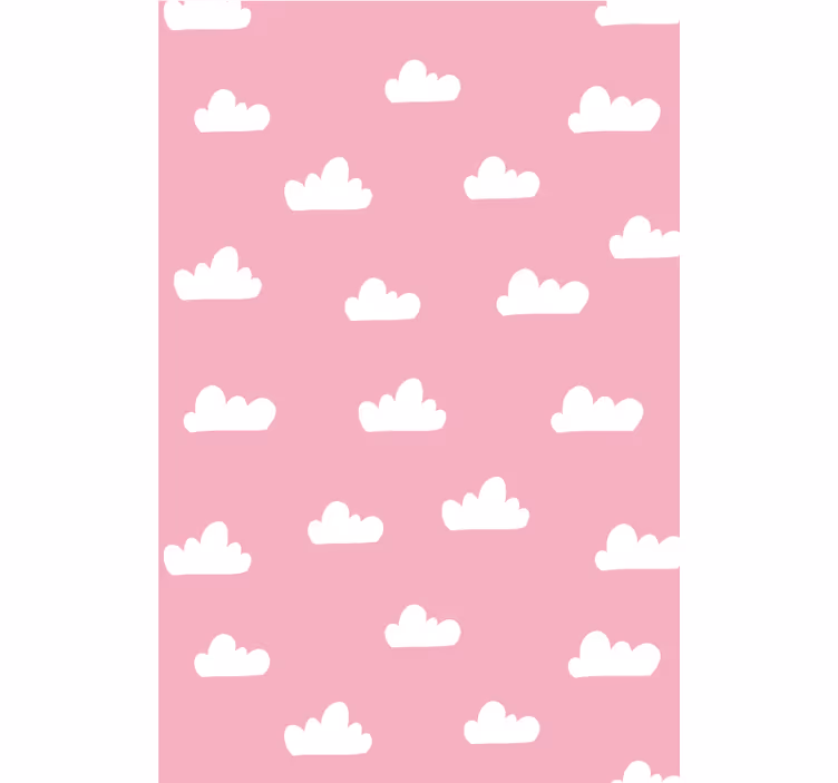 Rulou fereastră cu nori cu model roz - TenStickers